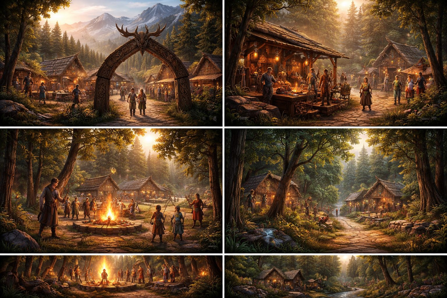 Ambiance du village celtique et nordique — références visuelles
